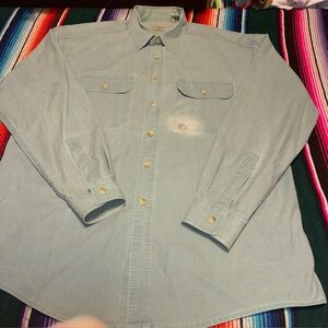 Vintage L.L.Bean Mens Large Button Up Shirt Made in Canada Cotton